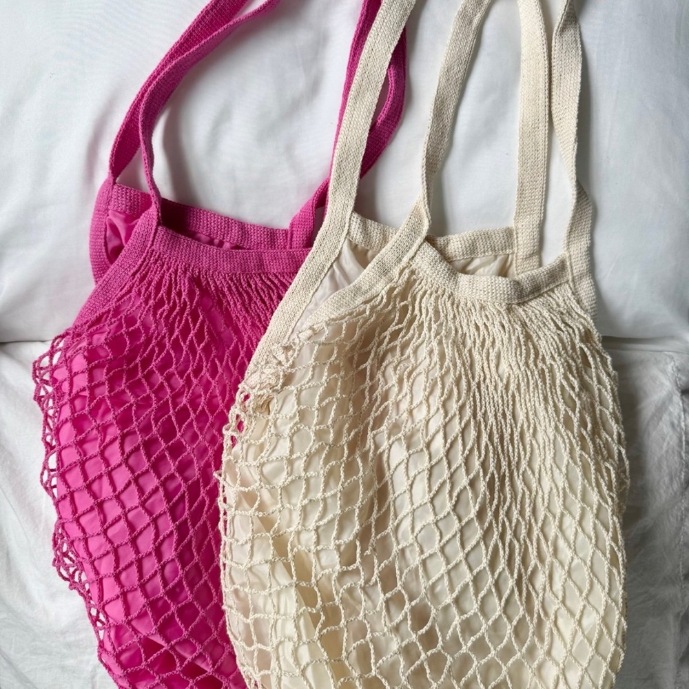 Eco Friendly Grocery Shopping Produce Beach Net Mesh Bag 2 PCS